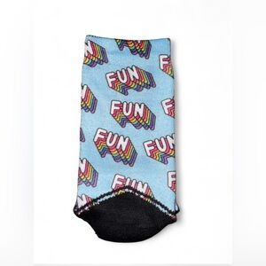 FEAT. Sock Co. "FUN" Rainbow Crew Socks - Small
